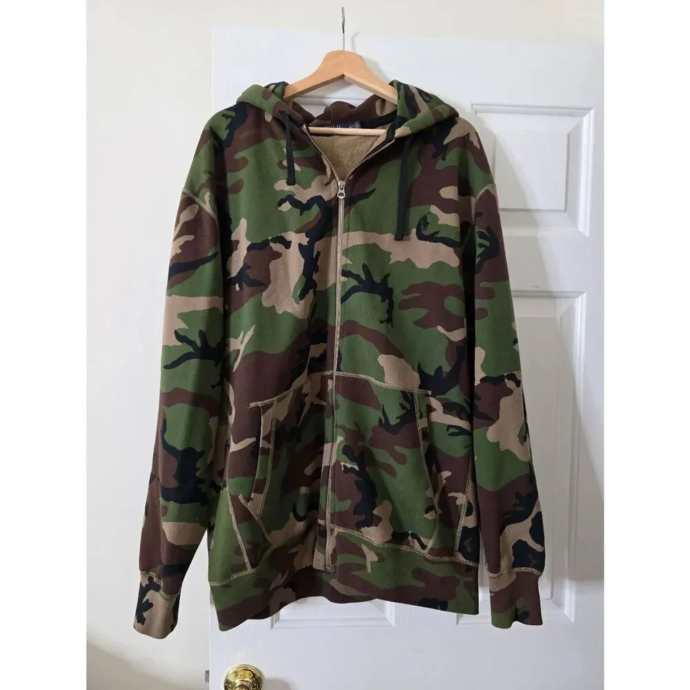 Polo Ralph lauren Camo Cotton Zip Up Hoodie XL TALL